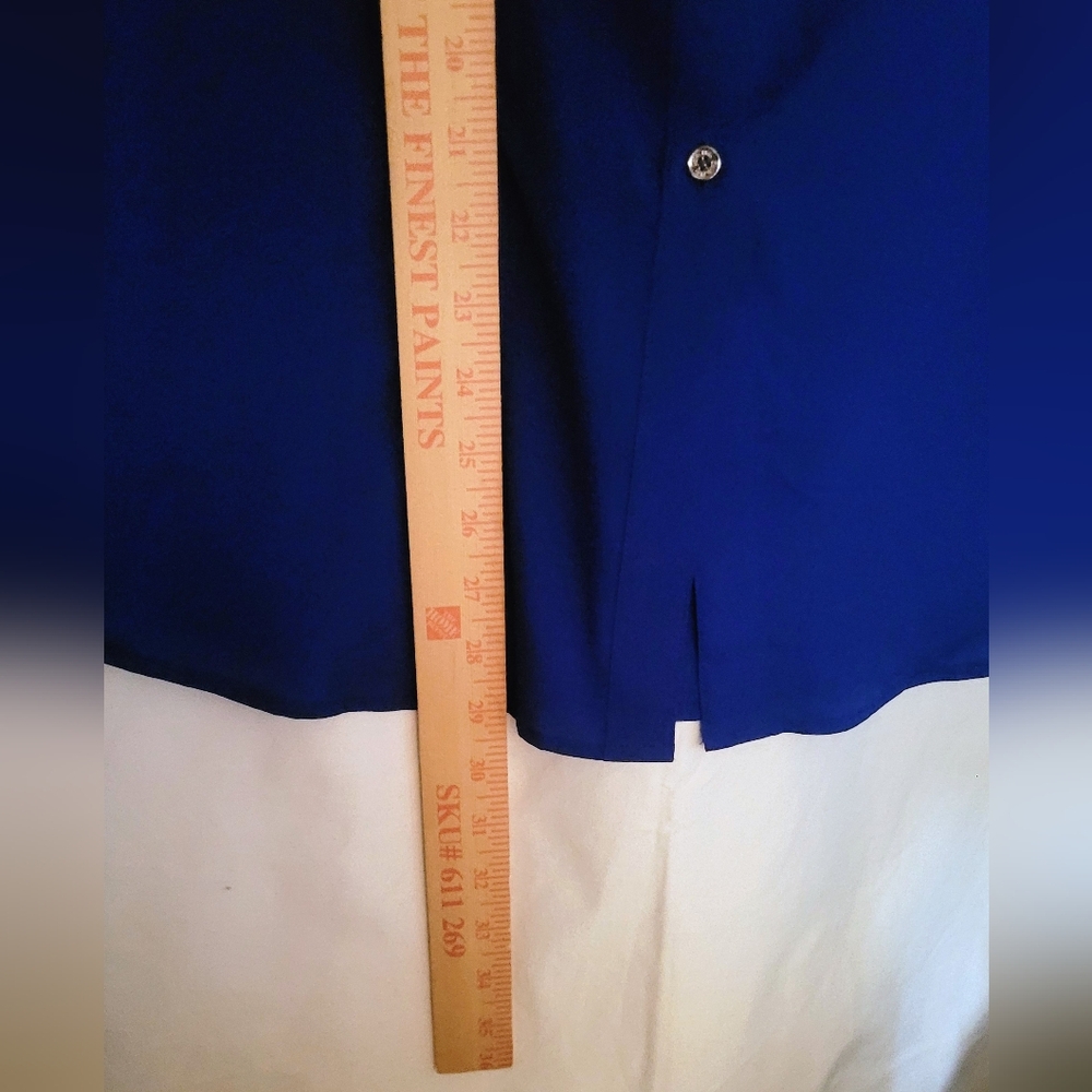 Calvin Klein.. Royal Blue Blouse with Zippered Pockets (78B) - Picture 6 of 8